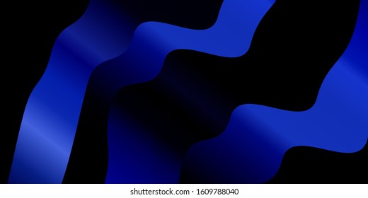 Dark BLUE vector background with curves. Colorful geometric sample with gradient curves.  Pattern for commercials, ads.
