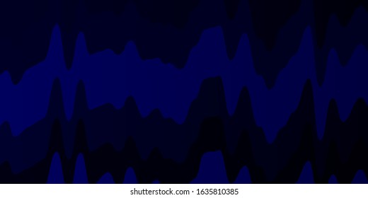 Dark BLUE vector background with curves. Bright sample with colorful bent lines, shapes. Pattern for websites, landing pages.