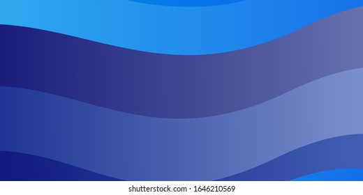 Dark BLUE vector background with curves. Colorful geometric sample with gradient curves.  Pattern for commercials, ads.