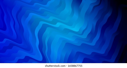 Dark BLUE vector background with curves. Bright illustration with gradient circular arcs. Pattern for booklets, leaflets.