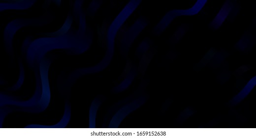 Dark BLUE vector background with curves. Illustration in abstract style with gradient curved.  Design for your business promotion.