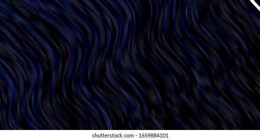 Dark BLUE vector background with curves. Abstract illustration with gradient bows. Design for your business promotion.