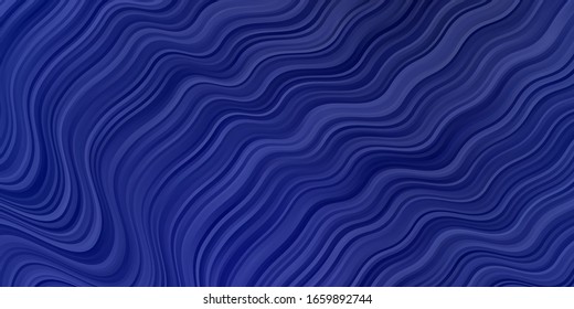 Dark BLUE vector background with curves. Colorful illustration, which consists of curves. Design for your business promotion.