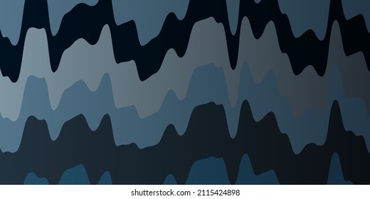 Fondo vector azul oscuro con curvas. Ilustración colorida en estilo abstracto con líneas dobladas. Plantilla para teléfonos móviles.