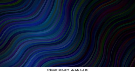 Dark BLUE vector background with curves. Colorful illustration in abstract style with bent lines. Pattern for websites, landing pages.