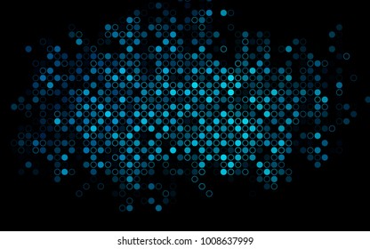 Dark BLUE vector  background with dots. Glitter abstract illustration with blurred drops of rain. Beautiful design for your business natural advert.