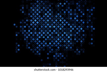 Dark BLUE vector  background with dots. Beautiful colored illustration with blurred circles in nature style. The pattern can be used for beautiful websites.