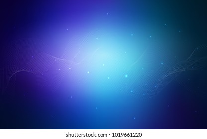 Dark BLUE vector background with dots. Illustration with set of shining colorful abstract circles. The pattern can be used for beautiful websites.
