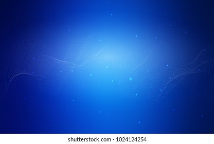 Dark BLUE vector background with dots. Glitter abstract illustration with blurred drops of rain. The pattern can be used for beautiful websites.