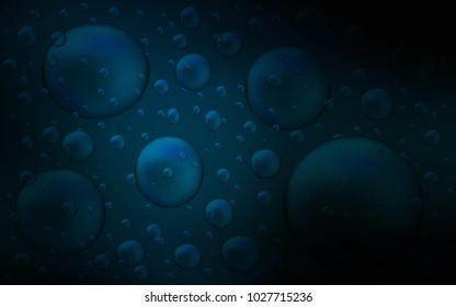 Dark BLUE vector background with dots. Blurred bubbles on abstract background with colorful gradient. The pattern can be used for ads, leaflets of liquid.