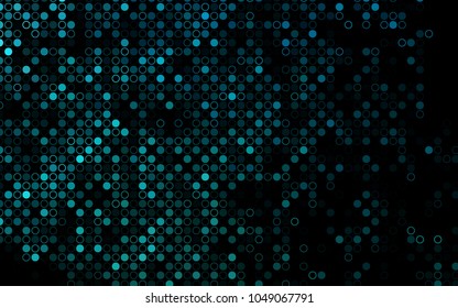 Dark BLUE vector  background with dots. Glitter abstract illustration with blurred drops of rain. Pattern can be used as texture of water, rain drops.