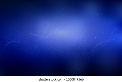 Dark BLUE vector background with dots. Blurred bubbles on abstract background with colorful gradient. Completely new template for your brand book.