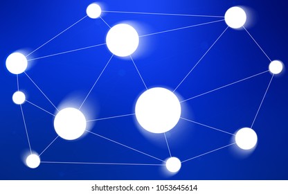 Dark BLUE vector background with dots and lines. Glitter abstract illustration with connection of triangle structure. New design for ad, poster, banner of your website.