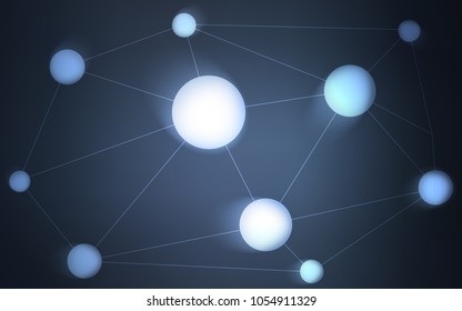 Dark BLUE vector background with dots and lines. Design with connection of dots and lines on colorful background. New design for ad, poster, banner of your website.