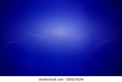 Dark BLUE vector background with dots. Glitter abstract illustration with blurred drops of rain. The pattern can be used for ads, leaflets of liquid.