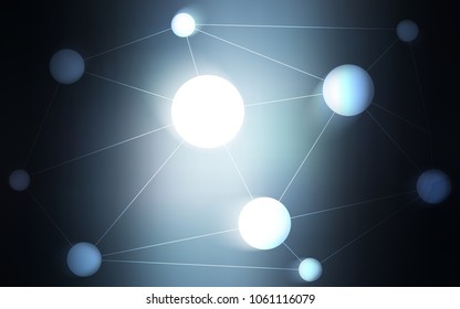 Dark BLUE vector background with dots and lines. Modern abstract colorful illustration with spheres and lines. Beautiful design for your business advert.