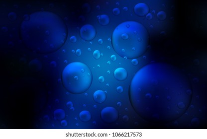 Dark BLUE vector background with dots. Modern abstract illustration with colorful water drops. Beautiful design for your business natural advert.