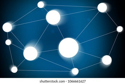 Dark BLUE vector background with dots and lines. Modern abstract colorful illustration with spheres and lines. Beautiful design for your business advert.