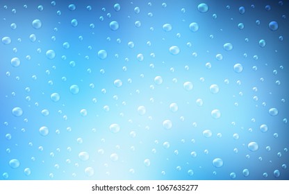 Dark BLUE vector background with dots. Modern abstract illustration with colorful water drops. The pattern can be used for aqua ad, booklets.