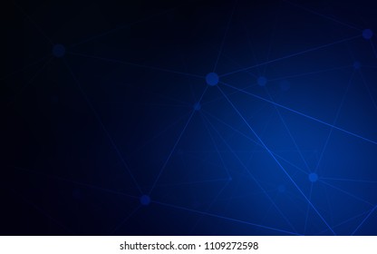 Dark BLUE vector background with dots and lines. Modern abstract colorful illustration with spheres and lines. Beautiful design for your business advert.