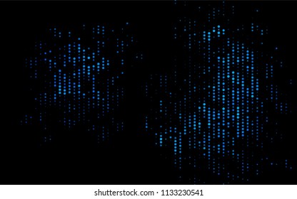 Dark BLUE vector  background with dots. Abstract illustration with colored bubbles in nature style. Pattern can be used as texture of water, rain drops.