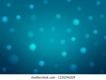 Dark BLUE vector background with dots. Abstract illustration with colored bubbles in nature style. The pattern can be used for aqua ad, booklets.