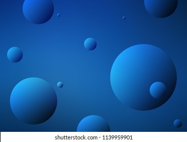 Dark BLUE vector background with dots. Blurred bubbles on abstract background with colorful gradient. The pattern can be used for aqua ad, booklets.