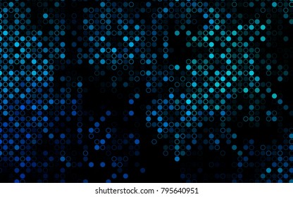 Dark BLUE vector  background with dots. Modern abstract illustration with colorful water drops. Pattern can be used as texture of water, rain drops.