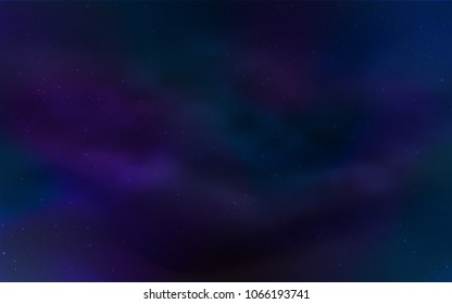 Dark BLUE vector background with galaxy stars. Space stars on blurred abstract background with gradient. Best design for your ad, poster, banner.