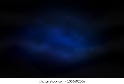 Dark BLUE vector background with galaxy stars. Blurred decorative design in simple style with galaxy stars. Pattern for astrology websites.