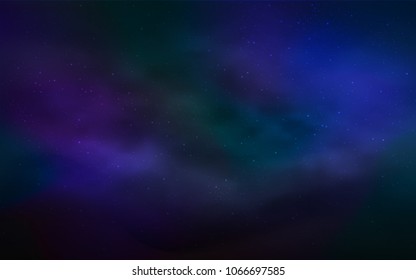 Dark BLUE vector background with galaxy stars. Glitter abstract illustration with colorful cosmic stars. Pattern for astronomy websites.