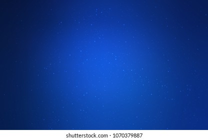 Dark BLUE vector background with galaxy stars. Blurred decorative design in simple style with galaxy stars. Template for cosmic backgrounds.