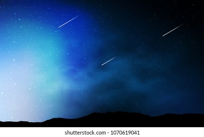 Dark BLUE vector background with galaxy stars. Glitter abstract illustration with colorful cosmic stars. Pattern for astrology websites.
