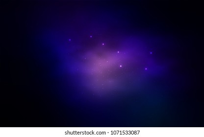 Dark BLUE vector background with galaxy stars. Modern abstract illustration with Big Dipper stars. Template for cosmic backgrounds.