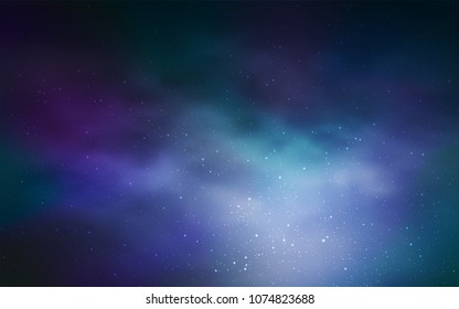 Dark BLUE vector background with galaxy stars. Modern abstract illustration with Big Dipper stars. Pattern for astrology websites.