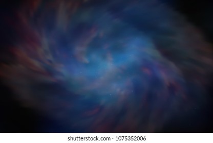 Dark BLUE vector background with galaxy stars. Blurred decorative design in simple style with galaxy stars. Smart design for your business advert.