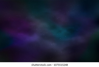 Dark BLUE vector background with galaxy stars. Glitter abstract illustration with colorful cosmic stars. Pattern for astronomy websites.