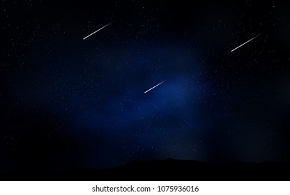 Dark BLUE vector background with galaxy stars. Space stars on blurred abstract background with gradient. Template for cosmic backgrounds.