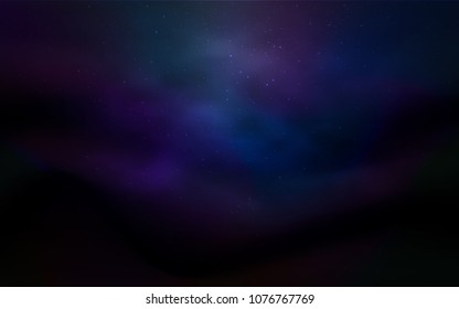 Dark BLUE vector background with galaxy stars. Shining illustration with sky stars on abstract template. Best design for your ad, poster, banner.