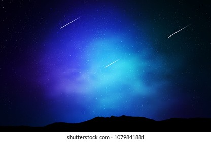 Dark BLUE vector background with galaxy stars. Modern abstract illustration with Big Dipper stars. Best design for your ad, poster, banner.