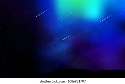 Dark BLUE vector background with galaxy stars. Shining illustration with sky stars on abstract template. Smart design for your business advert.