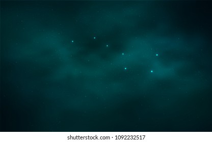 Dark BLUE vector background with galaxy stars. Shining illustration with sky stars on abstract template. Pattern for astrology websites.