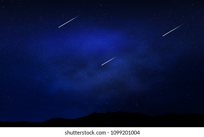 Dark BLUE vector background with galaxy stars. Space stars on blurred abstract background with gradient. Smart design for your business advert.