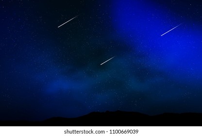 Dark BLUE vector background with galaxy stars. Space stars on blurred abstract background with gradient. Smart design for your business advert.