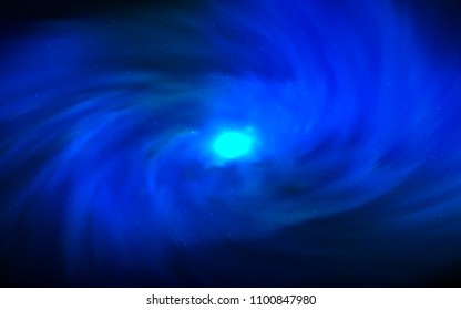 Dark BLUE vector background with galaxy stars. Space stars on blurred abstract background with gradient. Smart design for your business advert.