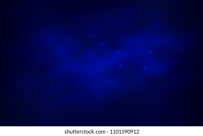 Dark BLUE vector background with galaxy stars. Modern abstract illustration with Big Dipper stars. Best design for your ad, poster, banner.