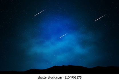 Dark BLUE vector background with galaxy stars. Modern abstract illustration with Big Dipper stars. Best design for your ad, poster, banner.