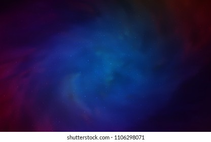 Dark BLUE vector background with galaxy stars. Blurred decorative design in simple style with galaxy stars. Pattern for astronomy websites.