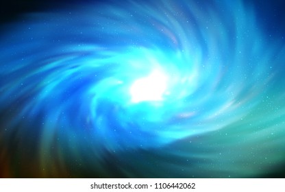Dark BLUE vector background with galaxy stars. Glitter abstract illustration with colorful cosmic stars. Smart design for your business advert.