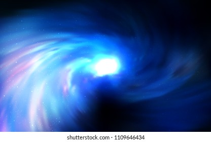 Dark BLUE vector background with galaxy stars. Shining colored illustration with bright astronomical stars. Smart design for your business advert.